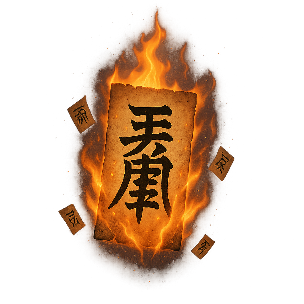 燃える呪符・浄化の炎